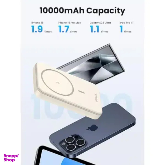 پاوربانک مغناطیسی مینی 20 وات یوگرین مدل PB561 کد 25208 ظرفیت 10000 میلی‌ آمپر ساعت