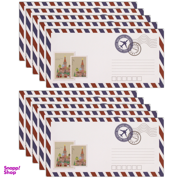 پاکت انتشارات سیبان مدل Post Office بسته 10 عددی