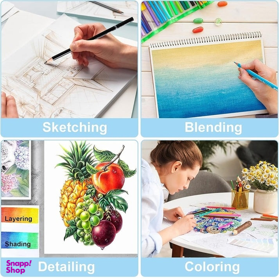 مداد رنگی 520 رنگ جعبه فلزی کالور طرح لاکپشت کد K520