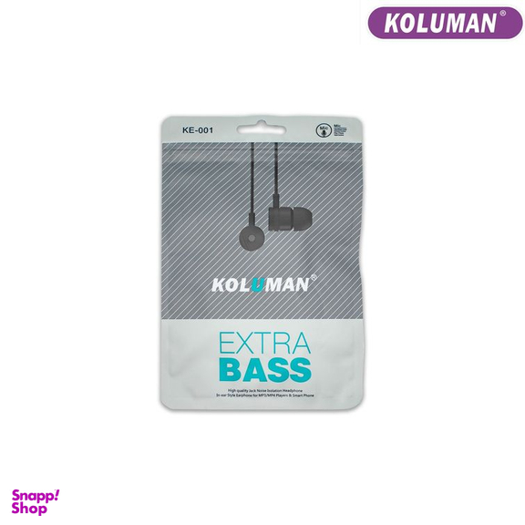 هندزفری باسیم کلومن مدل KE-001 مشکی طول 1.2 متر