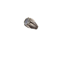 انگشتر نقره 925 عیار مردانه طرح سنگ سفید مونزانایت کد HOSS09