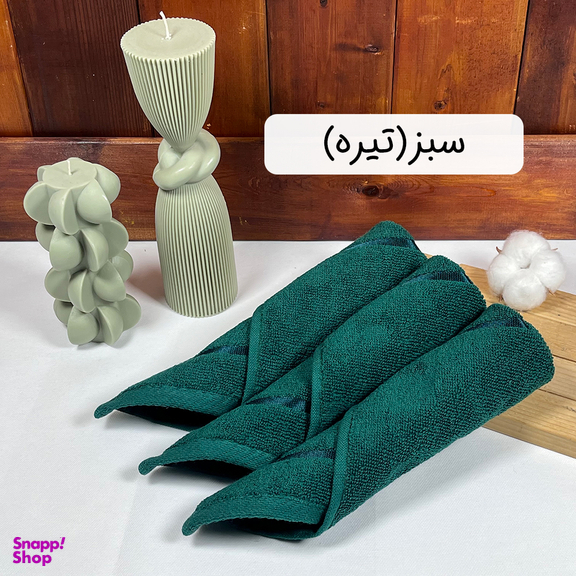 دستمال حوله ای آشپزخانه بهباف آذر کد H-01 بسته 3 عددی