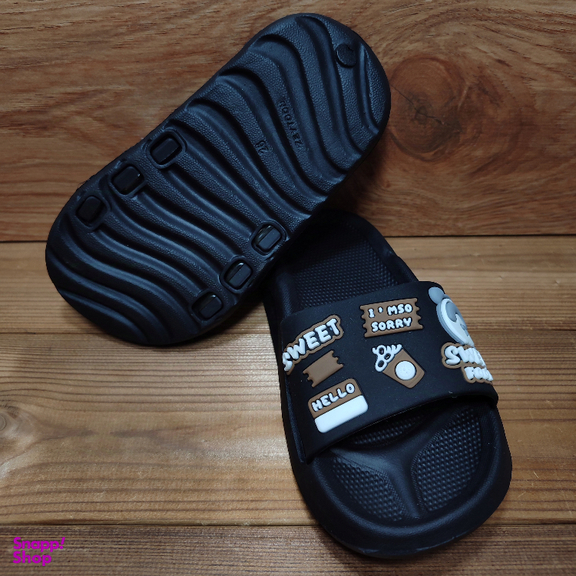 دمپایی بچگانه زیتون مدل سوییت رنگ مشکی