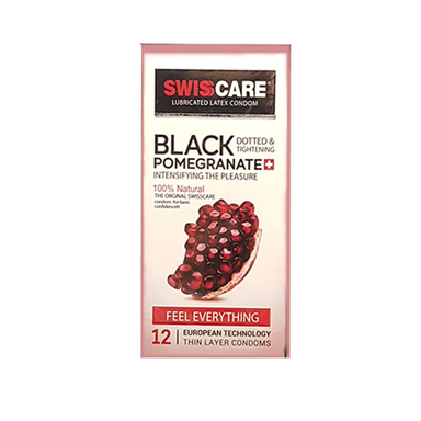 کاندوم سویس کر مدل BLACK POMEGRANATE بسته 12 عددی