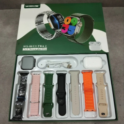 ست ساعت هوشمند و ایرفون بلوتوثی ویزمی مدل WS-80 Ultra2 مجموعه 10 عددی