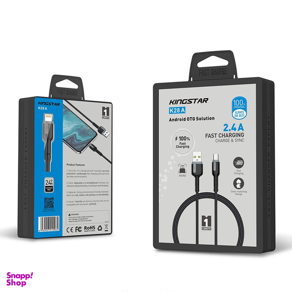 کابل تبدیل USB به microUSB کینگ استار مدل K28A طول 1 متر