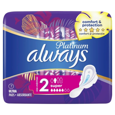 نوار بهداشتی آلویز مدل super platinum بسته 7 عددی