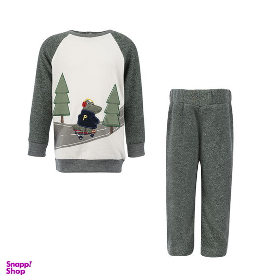 ست سویشرت و شلوار پسرانه فیورلا مدل دایناسور و اسکیت برد 24549