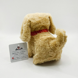 عروسک ناب سل مدل سگ پولیشی قلاده دار موزیکال سایز 15 سانتی متر