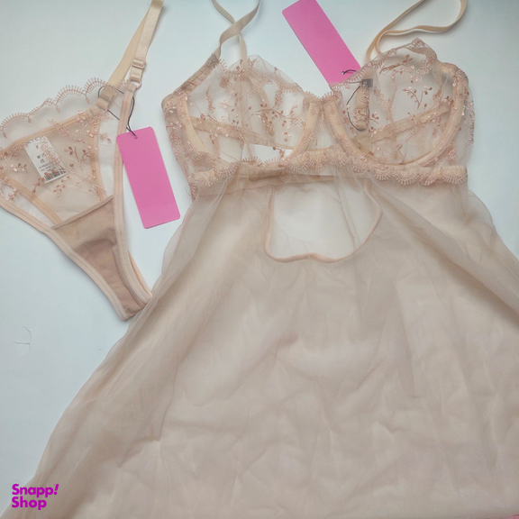 لباس خواب زنانه برتا مدل توری فنردار کد 2200C