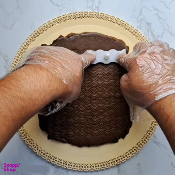 قالب و مهر دسر به گز مدل حلوا تزیینی طرح موج