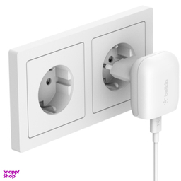 شارژر دیواری بلکین مدل WCA003vf04WH به همراه کابل Type-C به Lightning