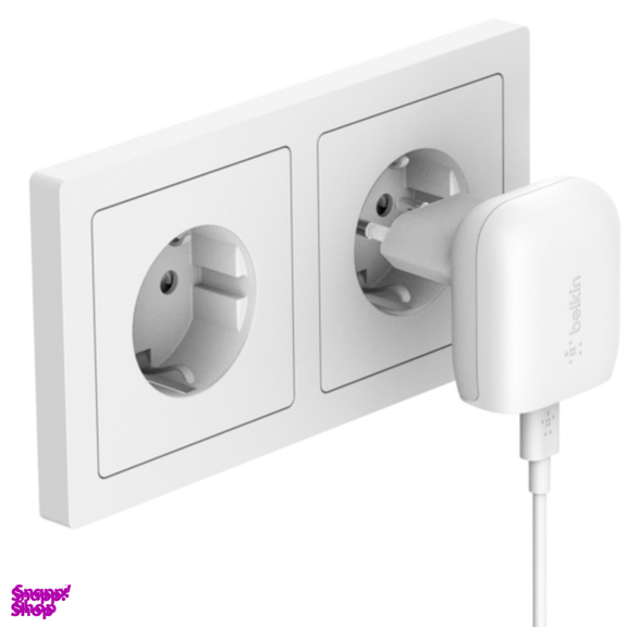 شارژر دیواری بلکین مدل WCA003vf04WH به همراه کابل Type-C به Lightning