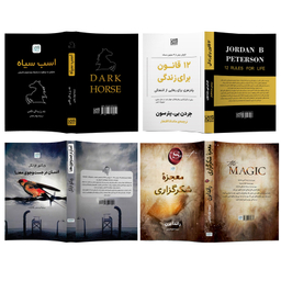 کتاب معجزه شکرگزاری، اسب سیاه، 12 قانون برای زندگی و انسان در جستجوی معنا اثر جمعی از نویسندگان نشر آذرگون مجموعه 4 جلدی