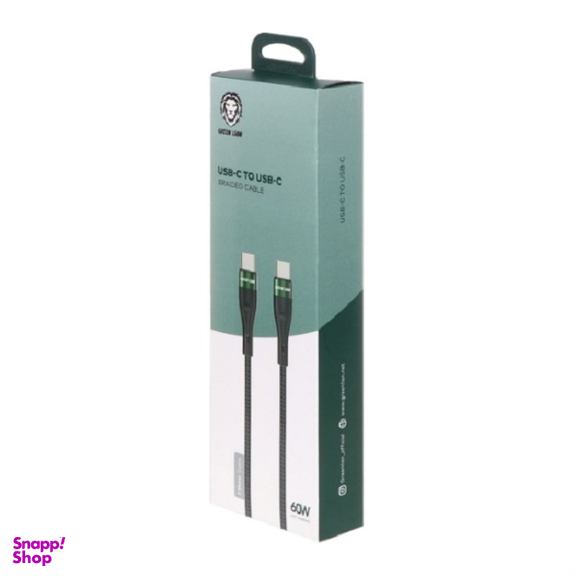 کابل دیتا 60 وات Type-C گرین لاین مدل GNCBCTYC3MBK طول 3 متر