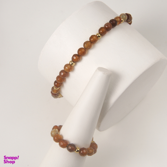 نیم ست زیور زنانه ژوپینگ کد 1171452057 رنگ کرم قهوه ای