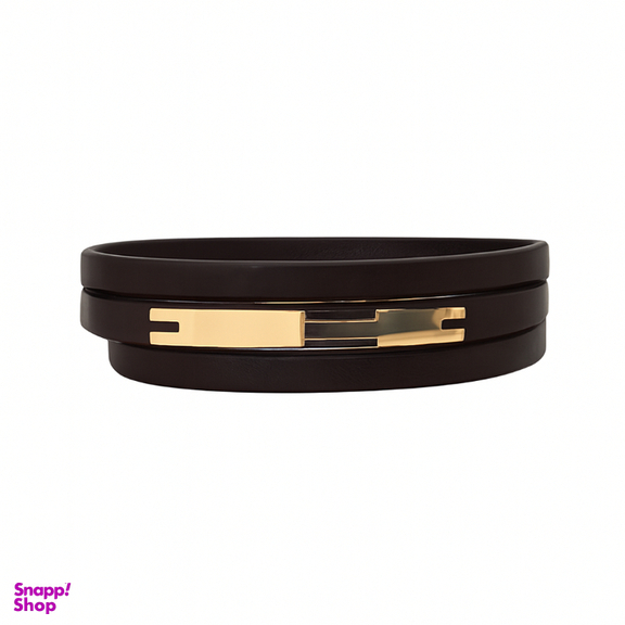 دستبند چرم و طلا 18 عیار مردانه کد 360