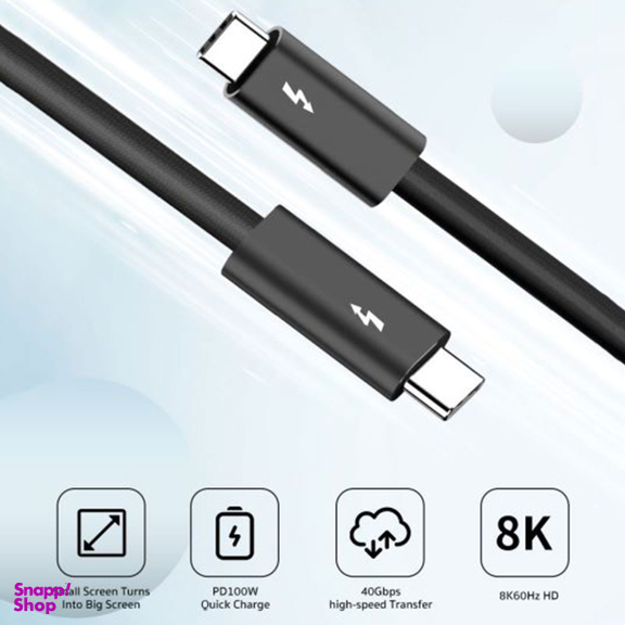 کابل فست شارژ تاندربولت Type-C به Type-C کوتتسی مدل 87315 طول 3 متر