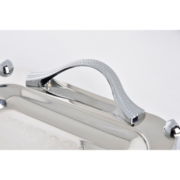 سینی کوچک استیل پایه دار براق کد 4024