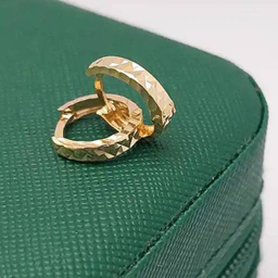گوشواره طلا 18 عیار زنانه اپال گلد مدل حلقه ای تراش امگا کد SH0310