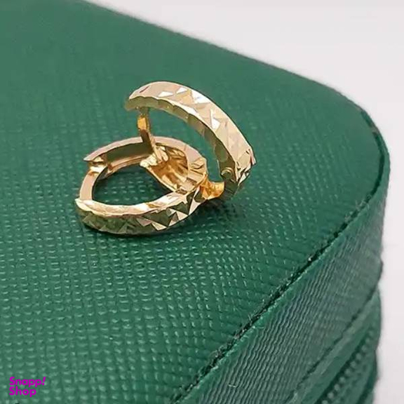 گوشواره طلا 18 عیار زنانه اپال گلد مدل حلقه ای تراش امگا کد SH0310