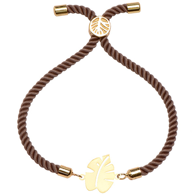 دستبند طلا 18 عیار دخترانه کرابو طرح برگ انجیر مدل Krd1280