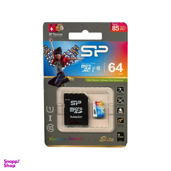 کارت حافظه microSDXC سیلیکون پاور مدل ELITE کلاس 10 استاندارد UHC-I U1 سرعت 100MBps ظرفیت 64 گیگابایت