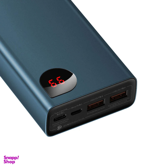 پاوربانک 65 وات بیسوس مدل B08TH ظرفیت 20000 میلی آمپر ساعت به همراه کابل USB-C به USB-A