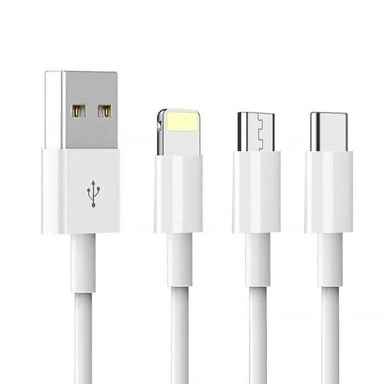 کابل دیتا USB به Lightning/Type-C/MicroUSB دنمن مدل D22E طول 1 متر