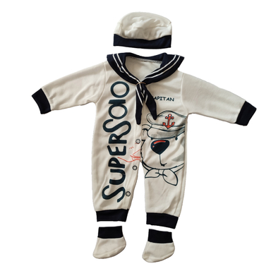 ست سرهمی و کلاه نوزادی مدل ملوانی کد 01