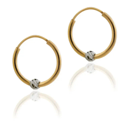 گوشواره طلا 18 عیار زنانه داریم مدل البرنادو 1 گوی نقره ای