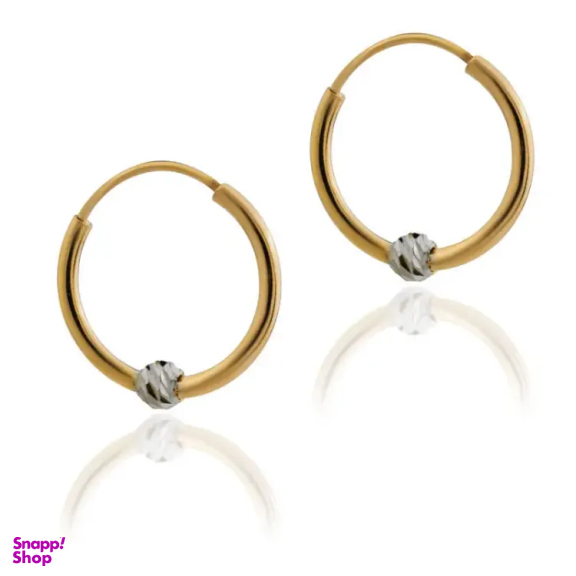 گوشواره طلا 18 عیار زنانه داریم مدل البرنادو 1 گوی نقره ای