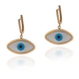 گوشواره طلا 18 عیار زنانه داریم مدل چشم نظر بزرگ