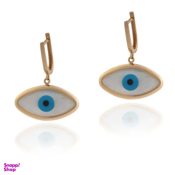 گوشواره طلا 18 عیار زنانه داریم مدل چشم نظر بزرگ