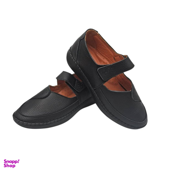 کفش طبی زنانه چرم ریباری مدل R71 رنگ مشکی