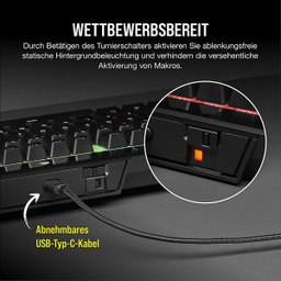 کیبورد مخصوص بازی کورسیر مدل K70 RGB TKL CHERRY MX Red