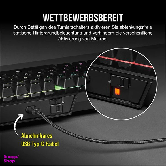 کیبورد مخصوص بازی کورسیر مدل K70 RGB TKL CHERRY MX Red