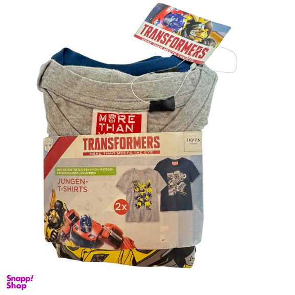 تیشرت آستین کوتاه پسرانه مدل ترنسفورمر مجموعه 2 عددی