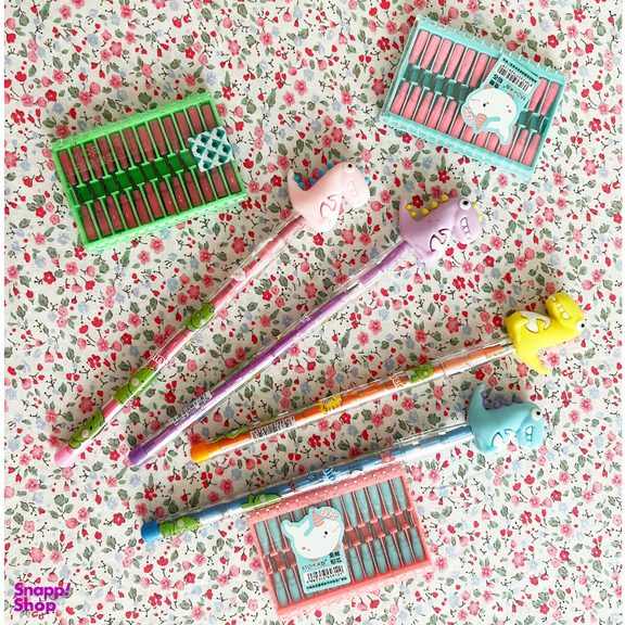 مداد فشنگی طرح دایناسور تپلکی کد 5 به همراه 24 عدد نوک اضافه