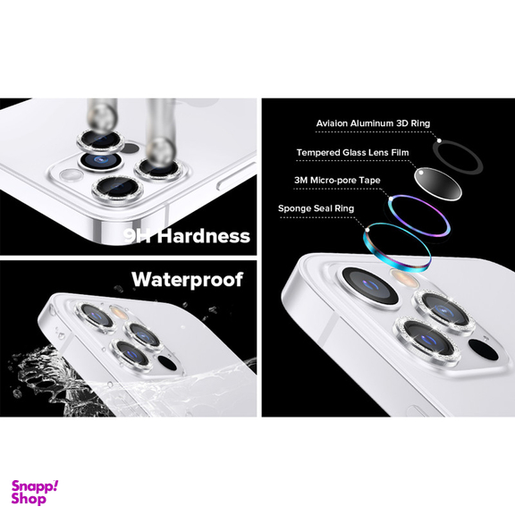 محافظ لنز دوربین بوف مدل Diamond-Luxury مناسب برای گوشی موبایل اپل iPhone 13 Pro Max / iPhone 13 Pro