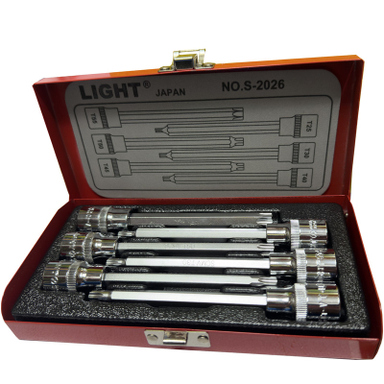 آچار آلن بکسی لایت مدل فوق بلند کد SMT-TORX-LONG-JAPN-LIGHT-1/2-S2026 مجموعه 6 عددی