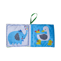 بازی آموزشی انتشارات ماه کوچولو مدل کتاب پارچه ای سوت دار اولین کتاب رنگی نی نی کد 03