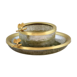 ست پیاله و پيش دستی برنجی سالینو کد B-20102011 بسته 12 عددی