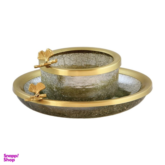 ست پیاله و پيش دستی برنجی سالینو کد B-20102011 بسته 12 عددی