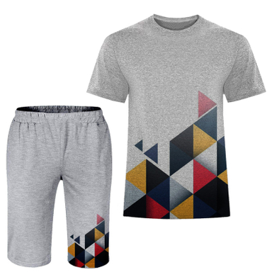 ست تیشرت و شلوارک مردانه مدل انتزاعی A11