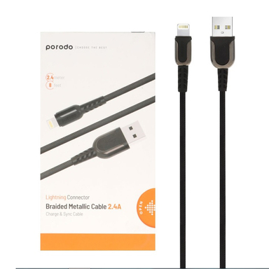 کابل شارژ USB به Lightning پرودو کد PD-LMETR24_BK طول ۱ متر