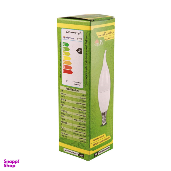 لامپ اس ام دی 6 وات پارس شعاع توس مدل اشکی مات بسته 10 عددی