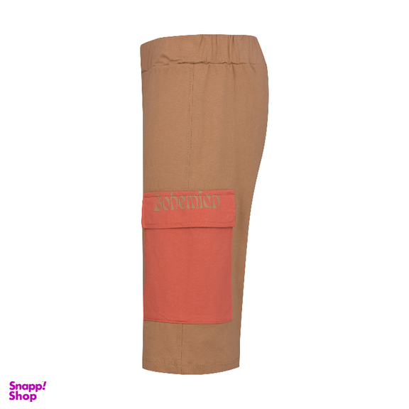 ست تیشرت و شلوارک زنانه لوینت کد 6341 رنگ کرم گلبهی