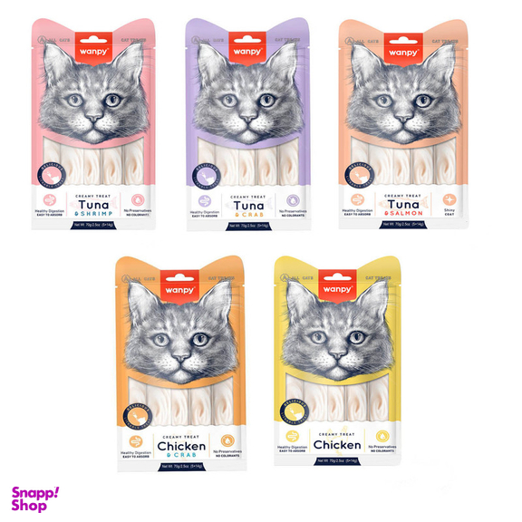 بستنی گربه ونپی مدل 5 طعم وزن 350 گرم 5 بسته 5 عددی