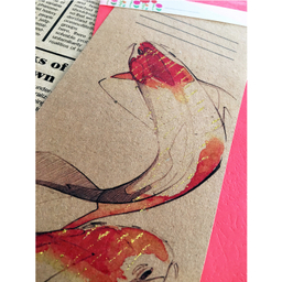 کارت پستال تک برگ طرح ماهی سال نو کد bol.2